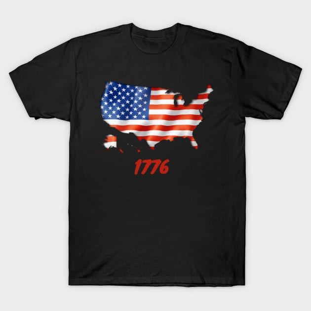 1776 USA Flag T-Shirt by Think Sarcasm Store